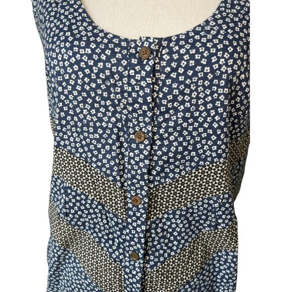 Anthropologie Jen Kao Melati Floral Navy Summer Romper cottagecore boho - Picture 3 of 10